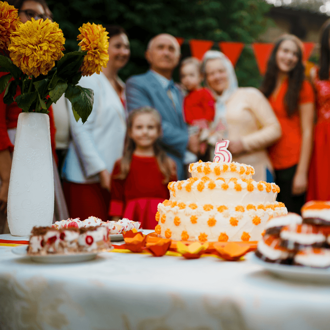 Family celebrating